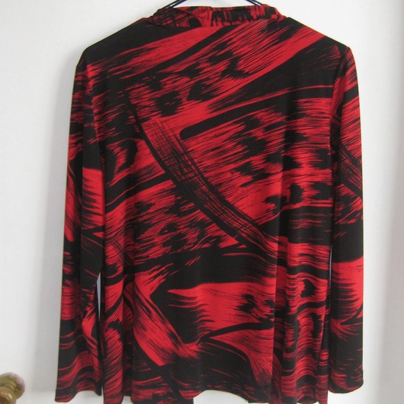 Ladies Blouse, TanJay, Petite Medium, Red/Black - Picture 4 of 5